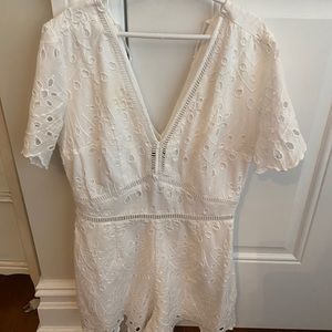 White eyelet abercrombie romper
